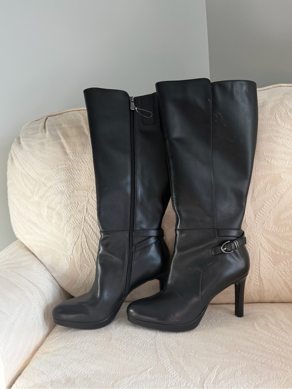 Naturalizer Tai Black Tall Wide Calf Boots NWOT